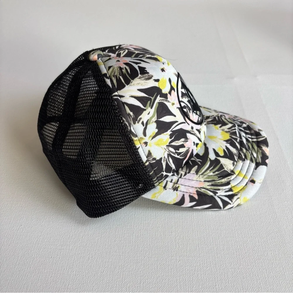 Volcom Floral Tropical Trucker Hat Black Mesh Snapback‎ Cap WON01-1220-01